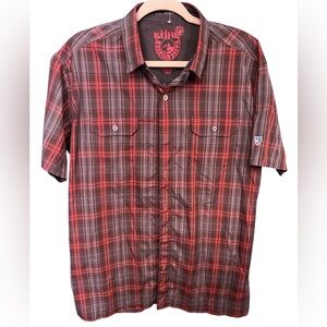 ⛰️ KÜHL Mountain Town Plaid Short Sleeve Button-Up Shirt – Men’s Large ⛰️
